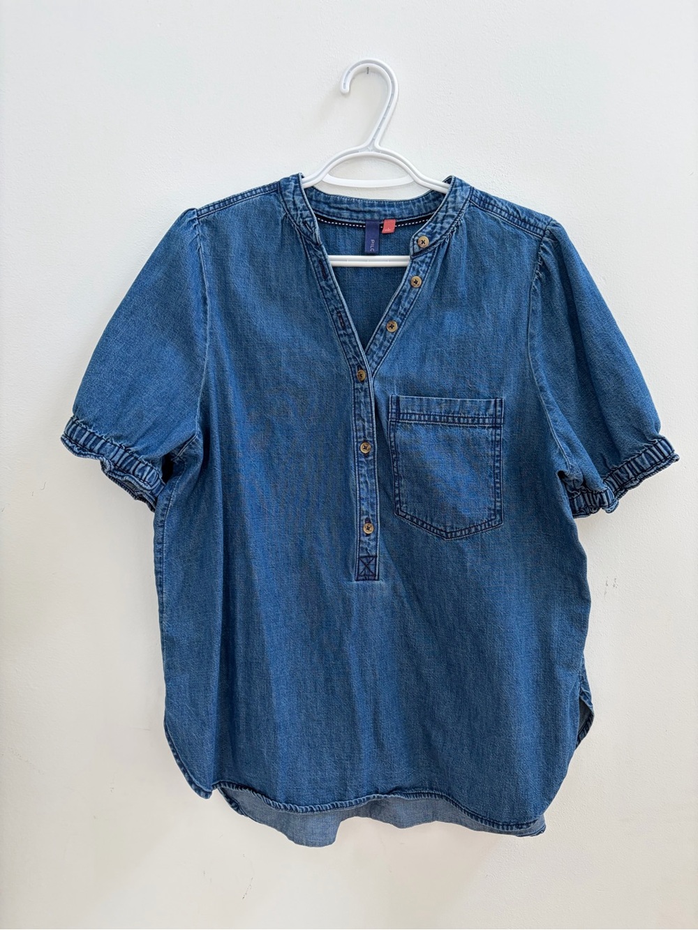 PILCRO DENIM TUNIC TOP - Picture 2 of 5